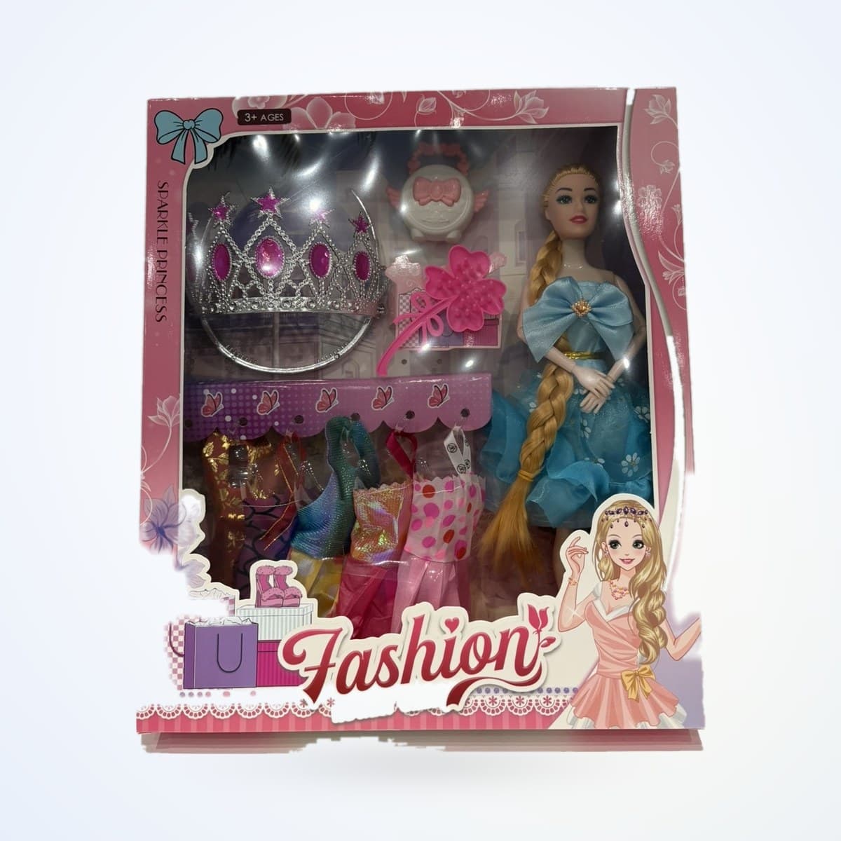 Coffret poupée Fashion Sparkle Princess avec diadème et tenues