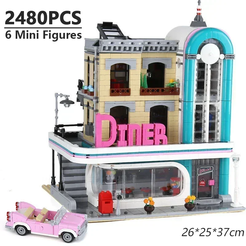 Set de Construction Downtown Diner Vintage 2488 Pièces – Image 2