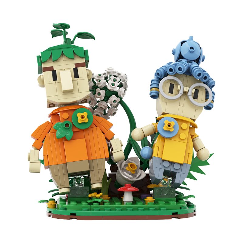 Ensemble de Blocs de Construction "Il Faut Être Deux" – Kodi & Xiaomei avec Base