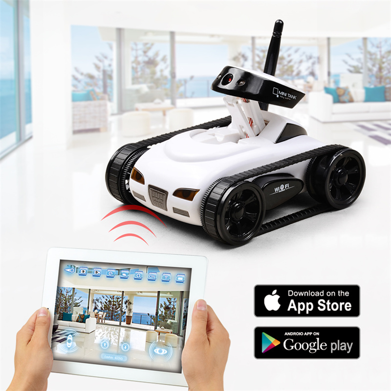 Voiture RC FPV WiFi avec Caméra HD – Mini Robot Réservoir Télécommandé